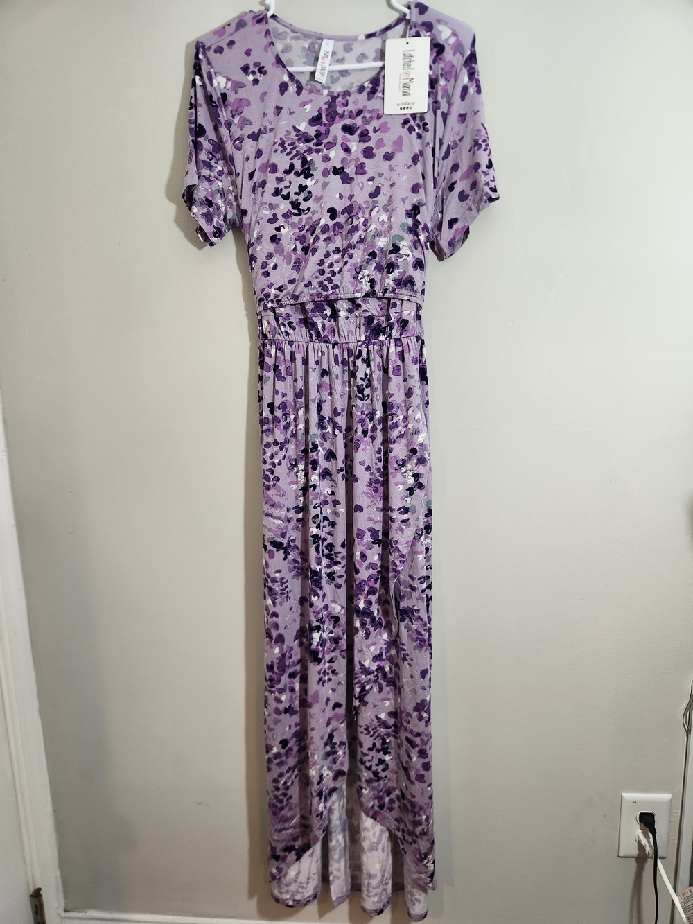 Latched Mama Purple Lavender Dress Breastfeeding Nursing Pumping Modest Maxi